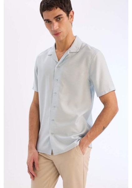 Yeni Sezon Modern Fit Yazlık Polo Yaka Basic Düz Kısa Kollu Gömlek