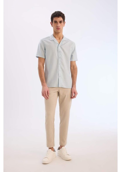 Yeni Sezon Modern Fit Yazlık Polo Yaka Basic Düz Kısa Kollu Gömlek fiyatları