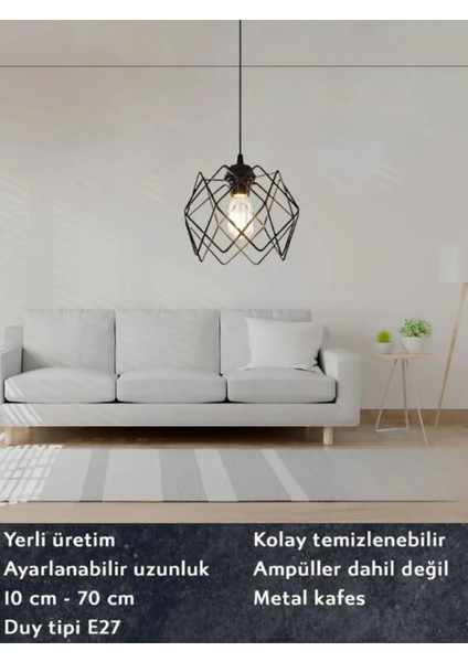 Prime Ayarlanabilir Metal Çok Kare Tavan, Mutfak,banyo, Salon, Çocuk Odası Avize 1 Adet