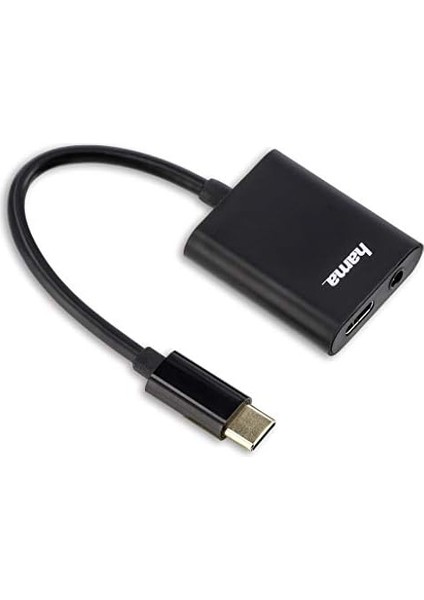 Adaptör,2in1 Usb-C Fiş-3.5 mm Soket+Usb-C Soket