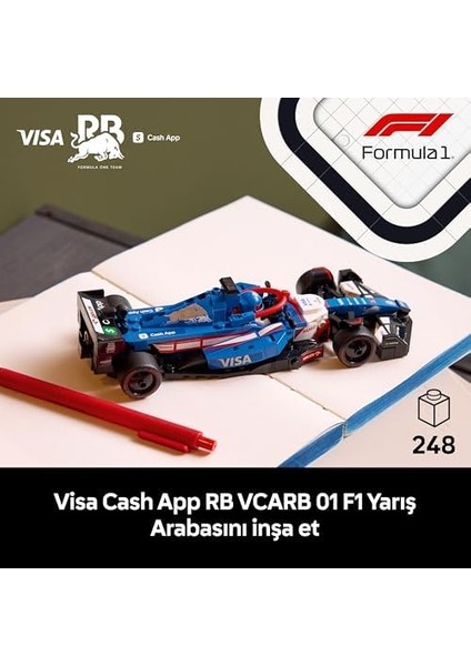 Speed Champions Visa Cash App Rb Vcarb 01 F1 Yarış Arabası 77246 - 10 Yaş ve Üzeri Kız ve Erkek Çocukları Için Koleksiyonluk Sürücü Minifigürü Içeren Yapım ve Sergileme Seti (248 Parça)
