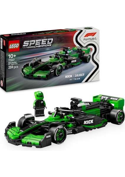 Speed Champions Kıck Sauber F1 Team C44 Yarış Arabası 77247 - 10 Yaş ve Üzeri Kız ve Erkek Çocuklarıyla Motorseverler Için Koleksiyonluk Sürücü Minifigürü Içeren Yapım Seti (259 Parça)