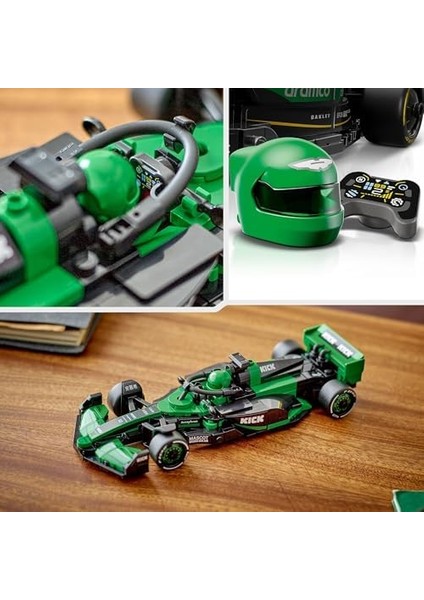 Speed Champions Kıck Sauber F1 Team C44 Yarış Arabası 77247 - 10 Yaş ve Üzeri Kız ve Erkek Çocuklarıyla Motorseverler Için Koleksiyonluk Sürücü Minifigürü Içeren Yapım Seti (259 Parça)