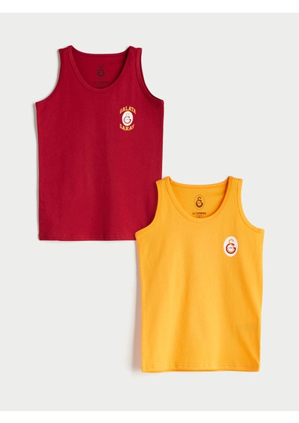Yeni Sezon Bisiklet Yaka Galatasaray Baskili Erkek Cocuk Atlet 2'li - S5G153Z4