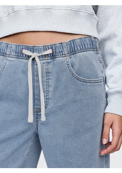 Kadın Mavi Mid Rise Easy Baggy Jean Pantolon fiyatları
