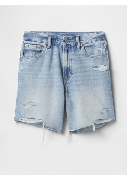 Kadın Mavi 8" Mid Rise '90S Loose Denim Bermuda Şort modelleri