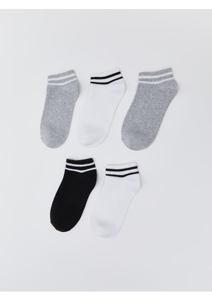 Yeni Sezon Cizgili Erkek Cocuk Patik Corap 5'li - S59995Z4