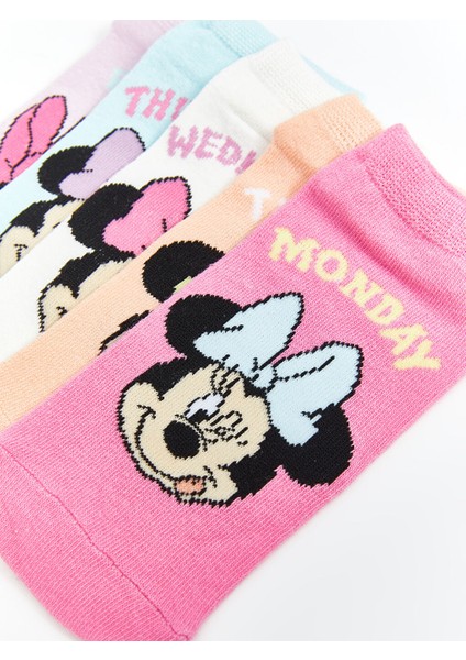 Yeni Sezon Minnie Mouse Desenli Kiz Cocuk Patik Corap 5'li - S53304Z4