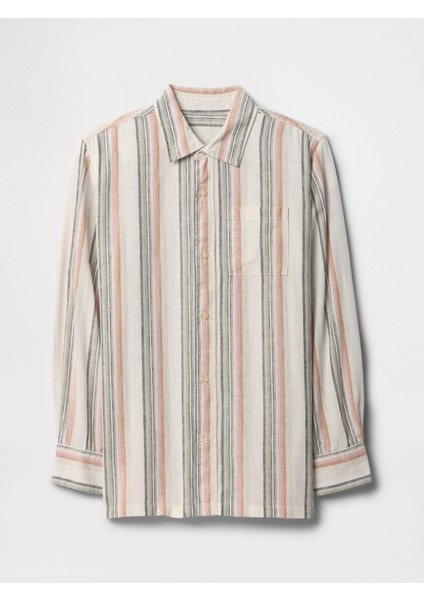 Erkek Çocuk Çok Renkli Keten Karışımlı Gömlek