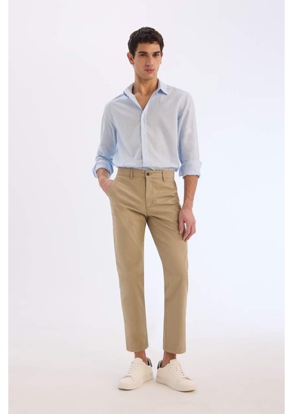 Yeni Sezon Regular Fit Polo Yaka Keten Karışımlı Yazlık Uzun Kollu Gömlek fiyatları