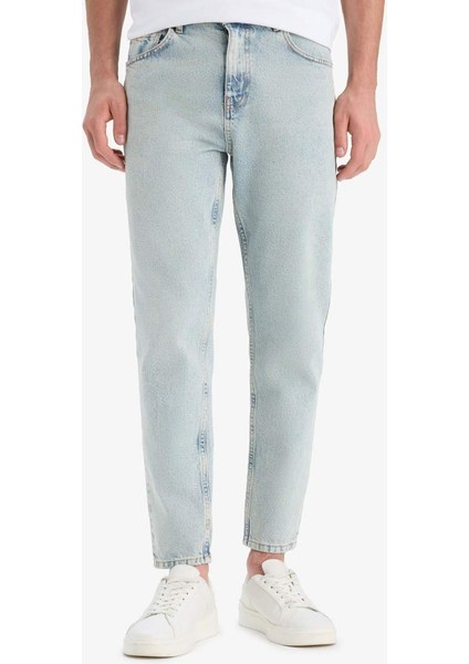 Yeni Sezon %100 Pamuk 90's Slim Fit Dar Kalıp Yüksek Bel Dar Paça Jean Yıkamalı Pantolon