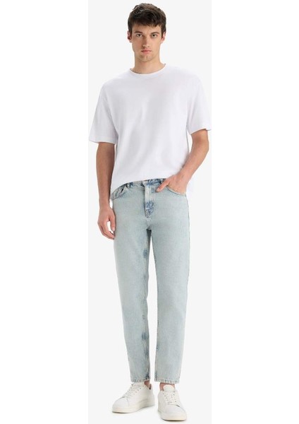 Yeni Sezon %100 Pamuk 90's Slim Fit Dar Kalıp Yüksek Bel Dar Paça Jean Yıkamalı Pantolon fırsatları