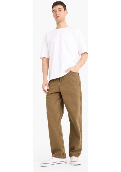 Yeni Sezon %100 Pamuk Baggy Fit Düz Paça Pamuklu Pantolon fiyatları
