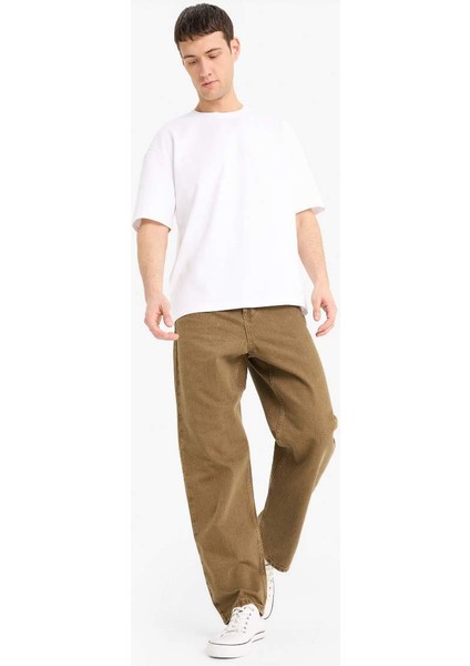 Yeni Sezon %100 Pamuk Baggy Fit Düz Paça Pamuklu Pantolon modelleri