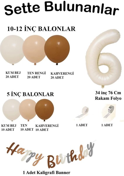 Retro Renkler Büyük Balon Zincir ve 6 Yaş Doğum Günü Seti fiyatları