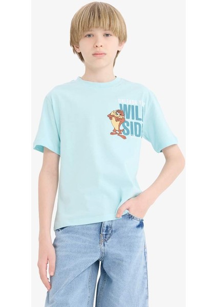 Yeni Sezon Erkek Çocuk Looney Tunes Bisiklet Yaka Kısa Kollu Tişört
