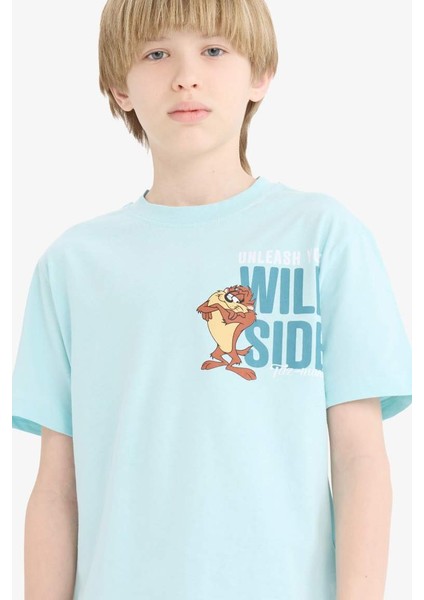 Yeni Sezon Erkek Çocuk Looney Tunes Bisiklet Yaka Kısa Kollu Tişört
