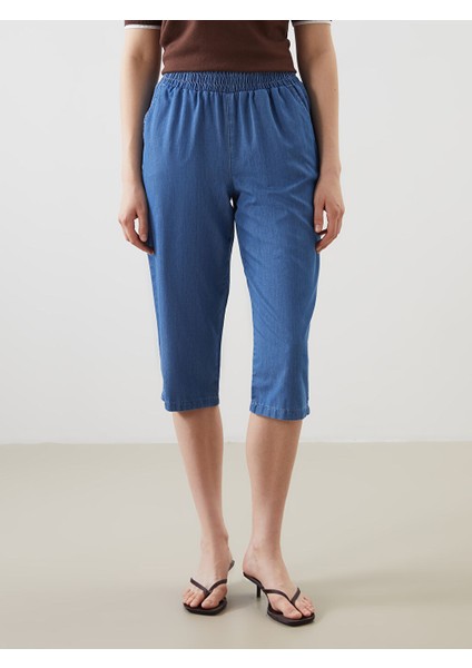 Yeni Sezon Beli Lastikli Kadin Jean Kapri - S5PD43Z8 fiyatları