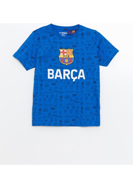Yeni Sezon Bisiklet Yaka Barcelona Baskili Erkek Cocuk Sortlu Pijama Takimi - S5FR86Z4