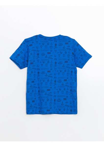 Yeni Sezon Bisiklet Yaka Barcelona Baskili Erkek Cocuk Sortlu Pijama Takimi - S5FR86Z4