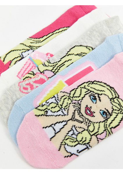 Yeni Sezon Barbie Desenli Kiz Cocuk Patik Corap 5'li - S53306Z4 fırsatları