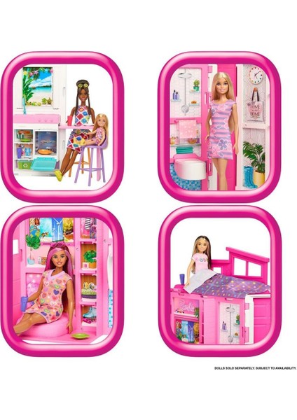 Nessiworld HRJ77 Barbienin Yeni Portatif Evi 2024 (Sarı Saçlı Bebek Dahil) fırsatları