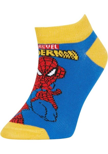 Yeni Sezon Erkek Çocuk Marvel Spiderman 3'lü Pamuklu Patik Çorap