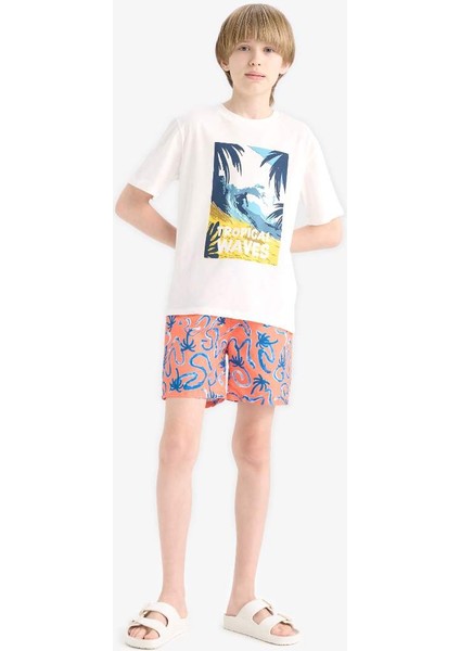 Yeni Sezon Erkek Çocuk Floral Deniz Şortu