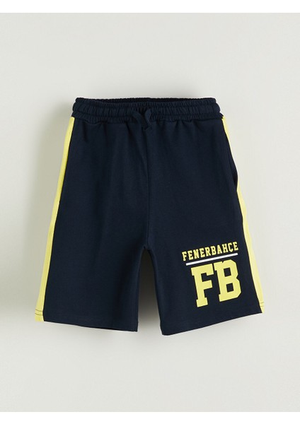 Yeni Sezon Beli Lastikli Fenerbahce Baskili Erkek Cocuk Sort - S5H171Z4