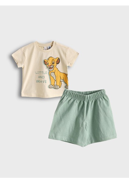 Yeni Sezon Aslan Kral Baskili Erkek Bebek Sortlu Pijama Takim - S5H403Z1
