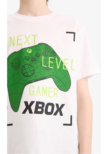 Yeni Sezon Erkek Çocuk Xbox Pijama Takımı Kısa Kollu Üst Beli Lastikli Şort