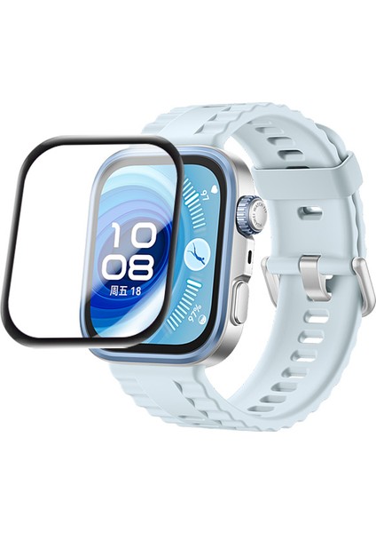 Huawei Watch Fit 4 Pro Uyumlu Tam Kaplayan Kavisli Darbelere Dayanıklı Kırılmaz Nano Ekran Koruyucu