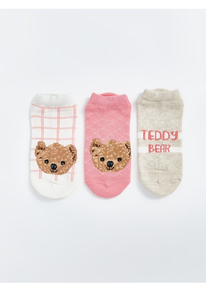Yeni Sezon Ayi Teddy Desenli Kiz Cocuk Patik Corap 5'li - S58770Z4
