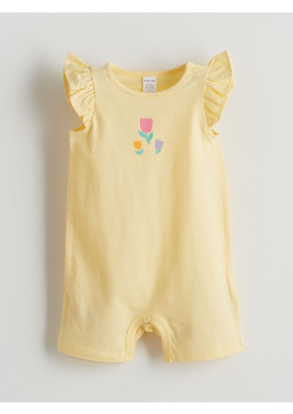 Yeni Sezon Cicekli Kiz Bebek Penye Tulum 3'lu - S5GM44Z1