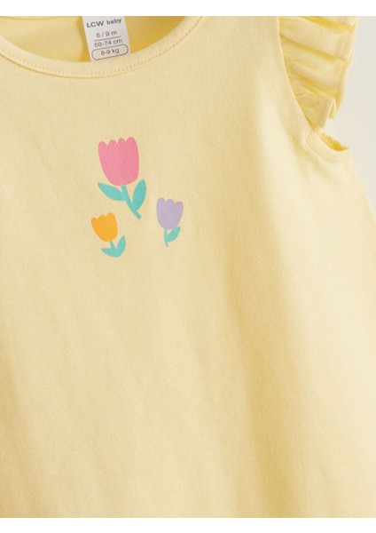 Yeni Sezon Cicekli Kiz Bebek Penye Tulum 3'lu - S5GM44Z1