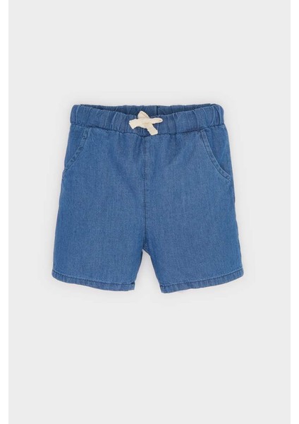 Yeni Sezon Erkek Bebek Beli Lastikli Jean Şort