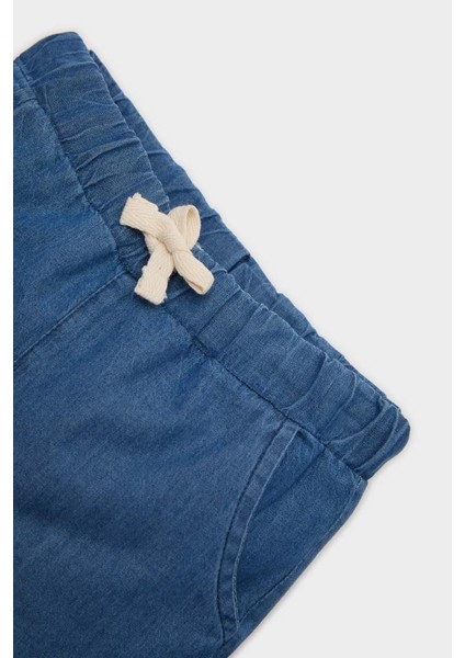 Yeni Sezon Erkek Bebek Beli Lastikli Jean Şort