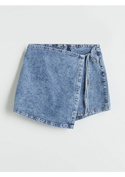 Yeni Sezon Standart Fit Kadin Jean Sort Etek - S5GP92Z8 indirimleri