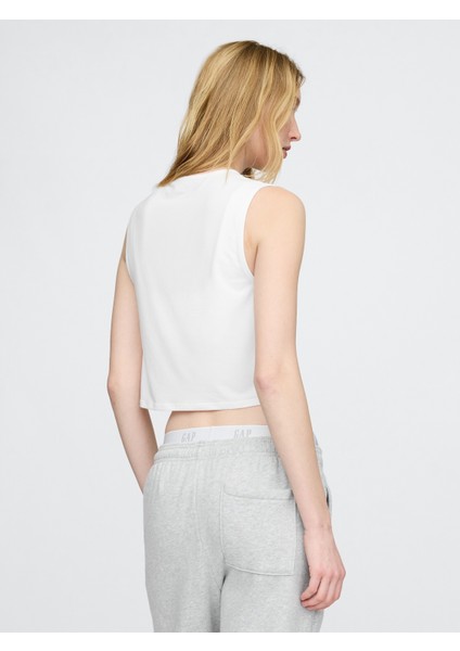 Kadın Beyaz Gapfit Breathe Crop T-Shirt modelleri