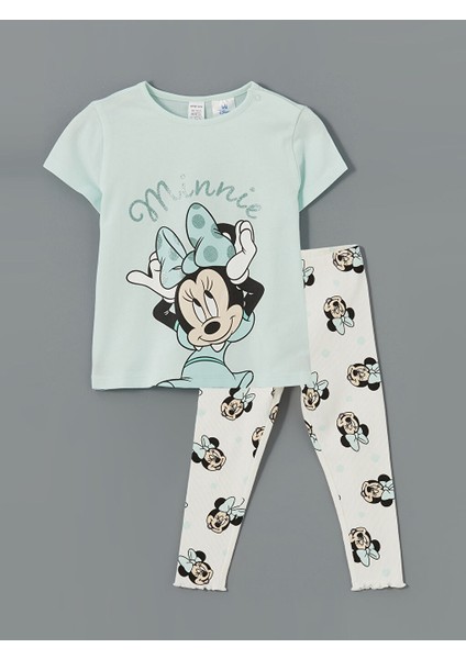 Yeni Sezon Minnie Mouse Baskili Kiz Bebek Pijama Takim - S5CM13Z1