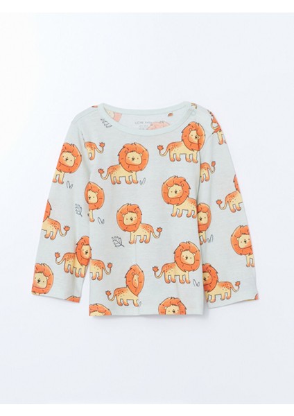 Yeni Sezon Aslan Baskili Erkek Bebek Pijama Takim 2'li - S5CB09Z1