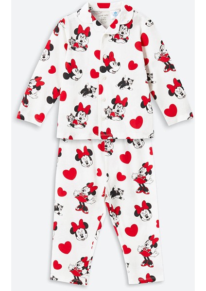 Yeni Sezon Minnie Mouse Baskili Kiz Bebek Pijama Takim - S54739Z1