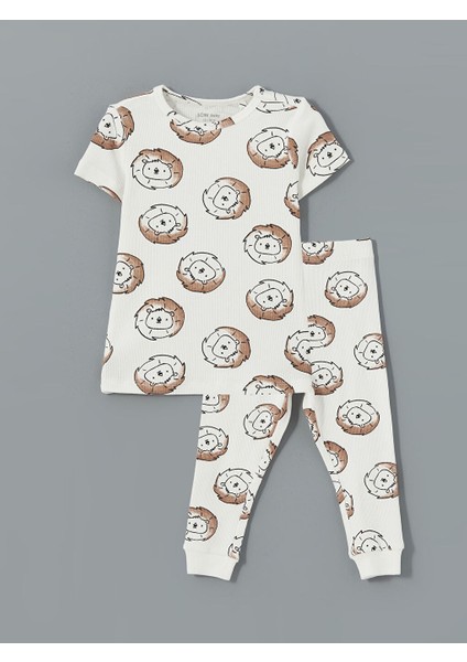 Yeni Sezon Bisiklet Yaka Baskili Erkek Bebek Pijama Takim - S5BL38Z1