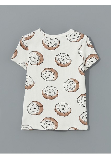 Yeni Sezon Bisiklet Yaka Baskili Erkek Bebek Pijama Takim - S5BL38Z1