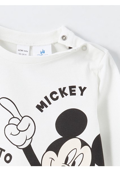 Yeni Sezon Bisiklet Yaka Mickey Mouse Baskili Erkek Bebek Pijama Takimi - S53247Z1