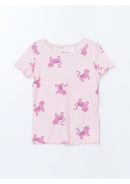 Yeni Sezon Bisiklet Yaka Baskili Kiz Bebek Pijama Takim - S57669Z1