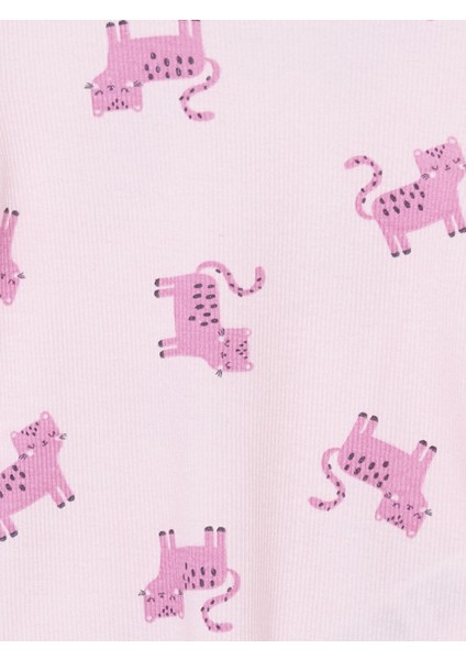 Yeni Sezon Bisiklet Yaka Baskili Kiz Bebek Pijama Takim - S57669Z1
