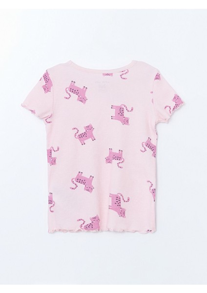 Yeni Sezon Bisiklet Yaka Baskili Kiz Bebek Pijama Takim - S57669Z1