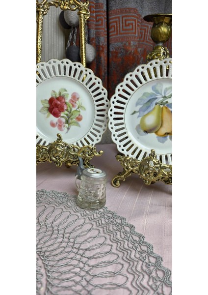 Porselen Ajurlu Meyve Desenlı Tabak 23 cm Model 2