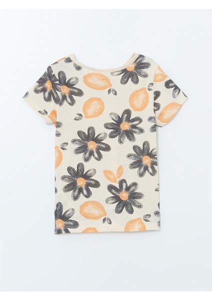 Yeni Sezon Bisiklet Yaka Cicekli Kiz Bebek Pijama Takimi - S57675Z1